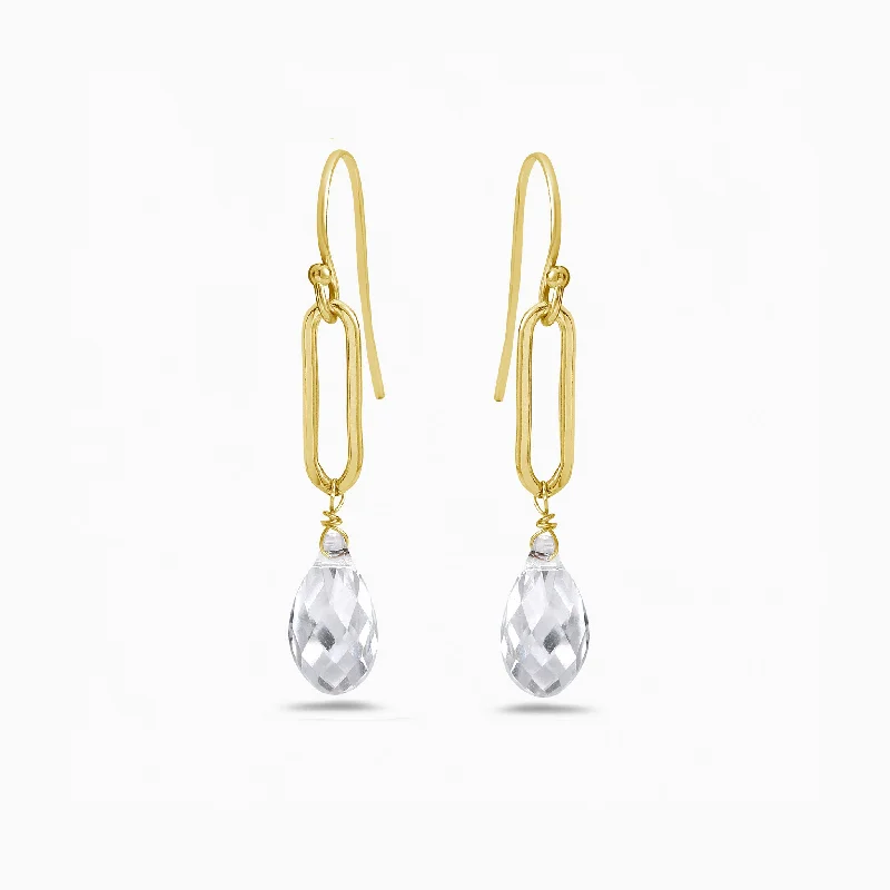 Ladies pearl and diamond earrings-NEW CLEAR DROPS