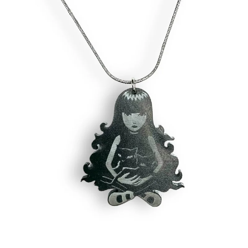 Ladies gemstone necklace-Last Chance! Emily The Strange® Together Purrever Necklace