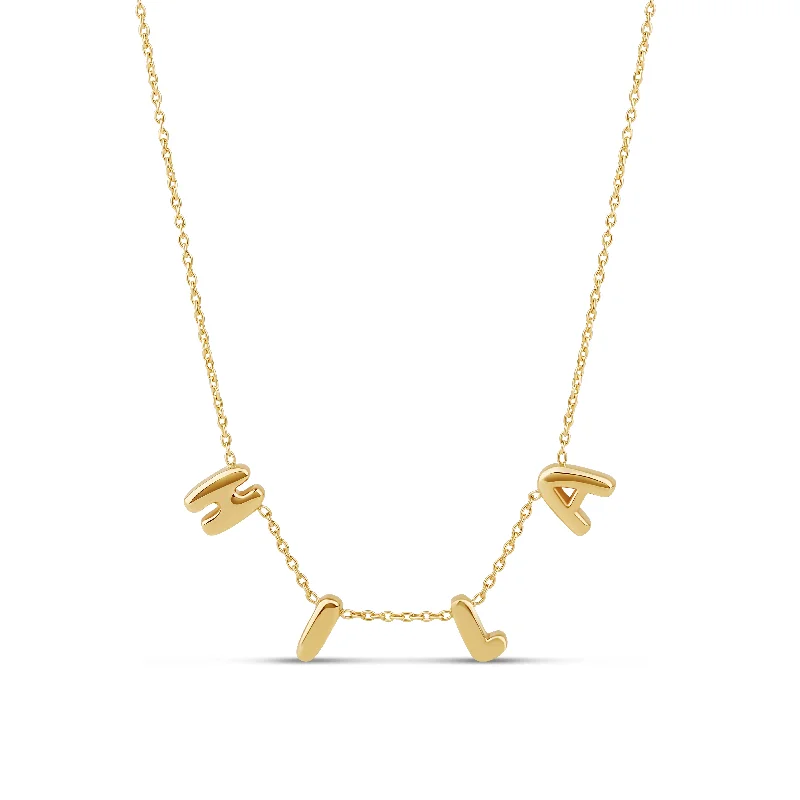 Ladies chunky gold necklace-Helium Bold Dangling Initial Necklace