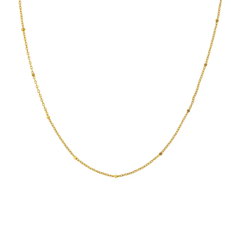 Ladies silver heart necklace-Saturn chain 18K Gold Necklace