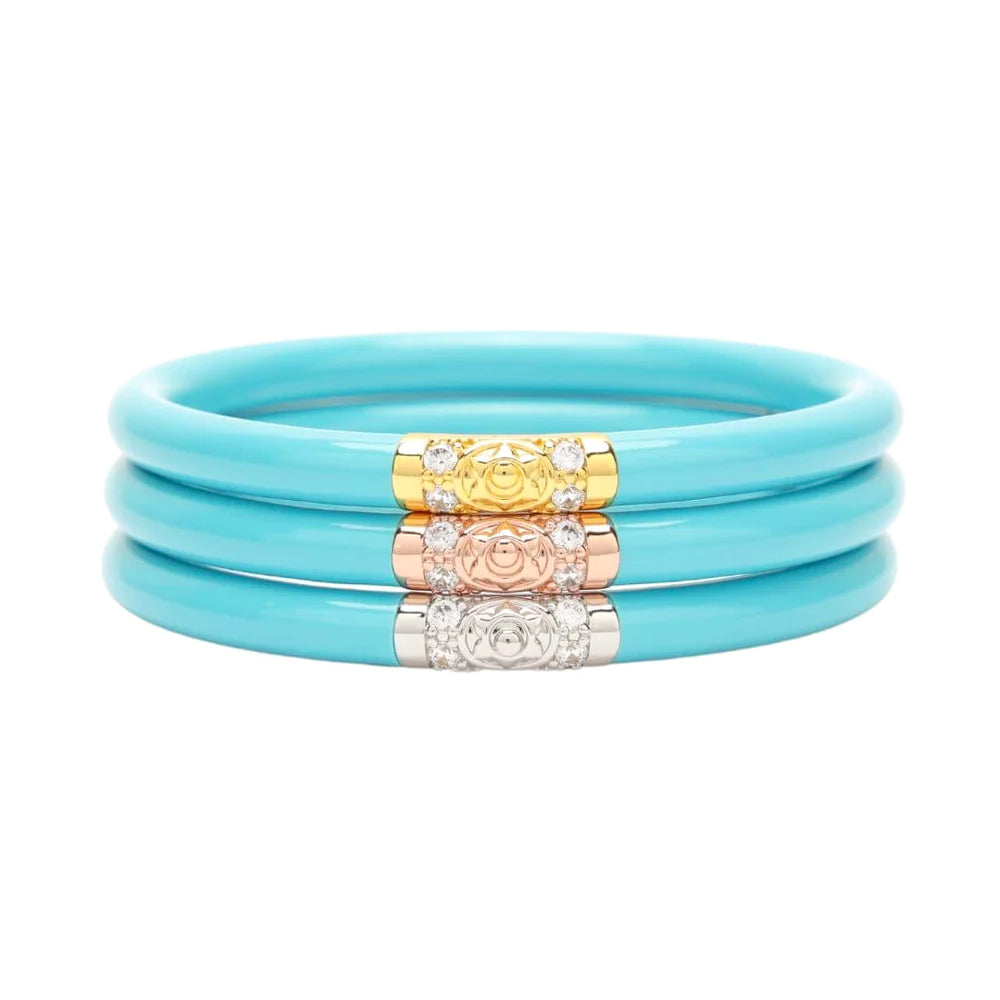 Ladies twisted bracelet-BuDhaGirl Turquoise Three Kings AWB Bangles