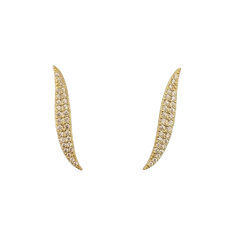 Ladies designer earrings-Clara Double Wave Crawler