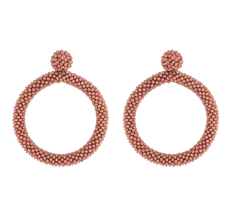 Ladies flower earrings-***NEW*** <br>The Roll-On® Hoop <br> Terracotta