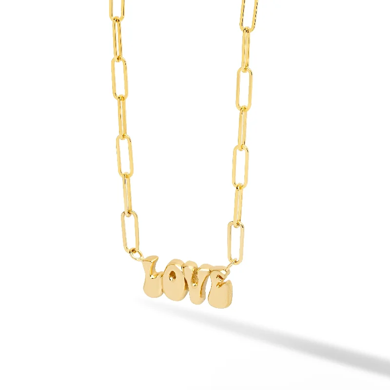 Ladies luxury diamond necklace-Helium Solid Name on Paperclip Necklace