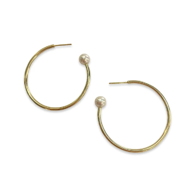 Ladies heart-shaped earrings-Pearlea Hoops