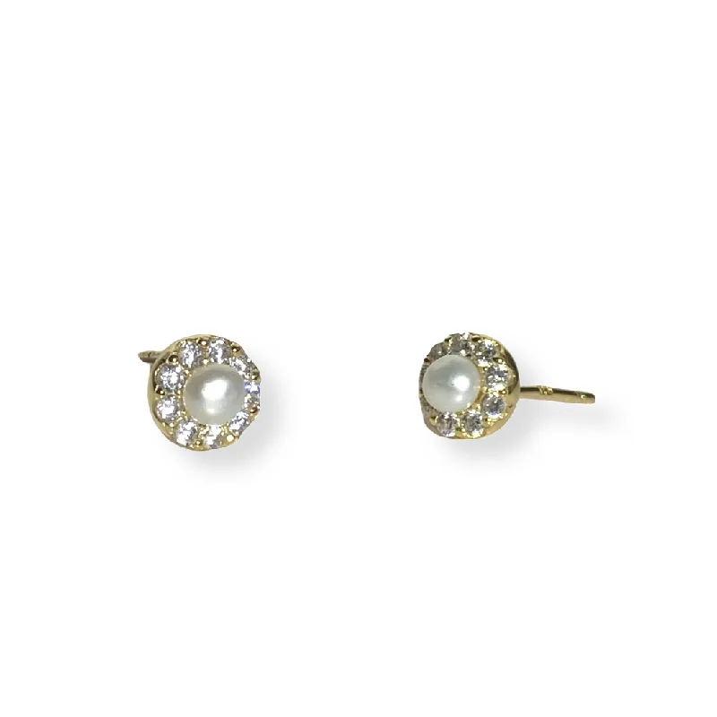 Ladies small earrings-Pearlea Mini Sparkle Studs