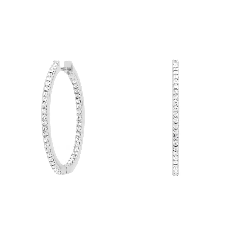 Ladies small earrings-Baby Liv Hoops in Rhodium