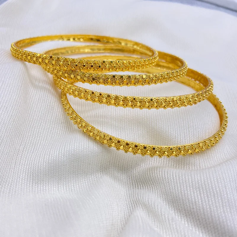 Ladies twisted bangle-Plain gold Bangles 4 pcs.