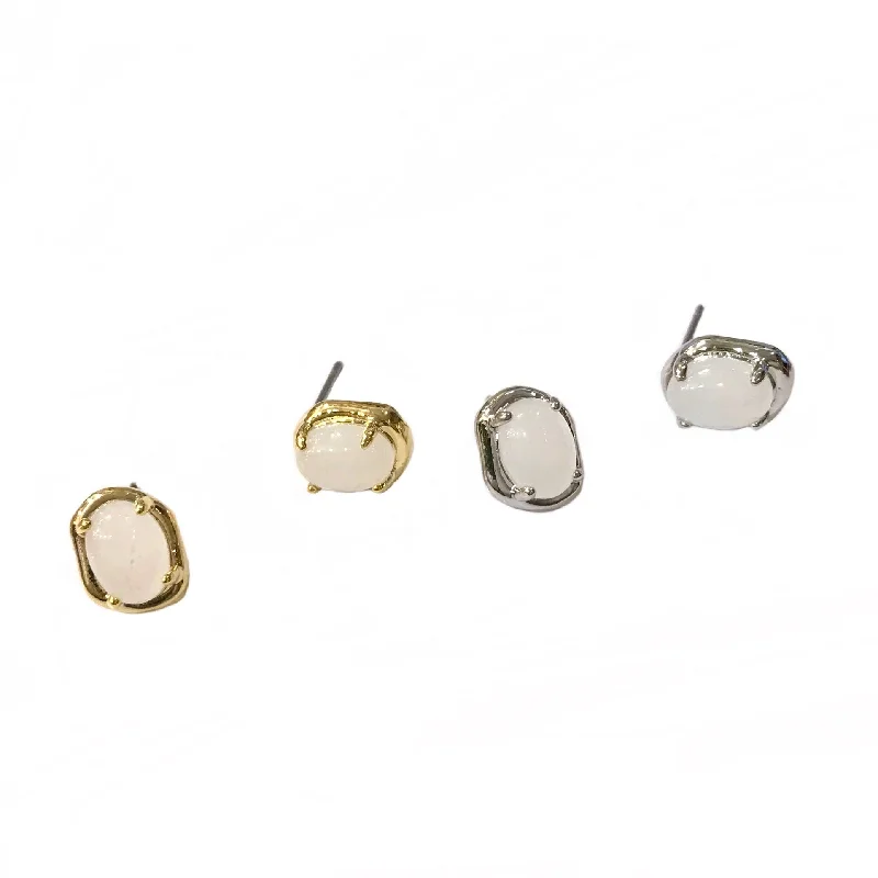 Ladies diamond hoop earrings-Krista Moonstone Gemstone Studs