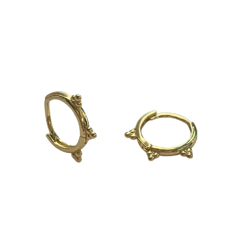 Ladies fashion hoop earrings-3 Dot Huggie