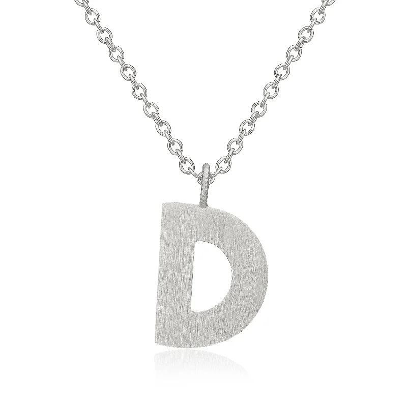 Ladies delicate necklace-Letter D Silver Necklace