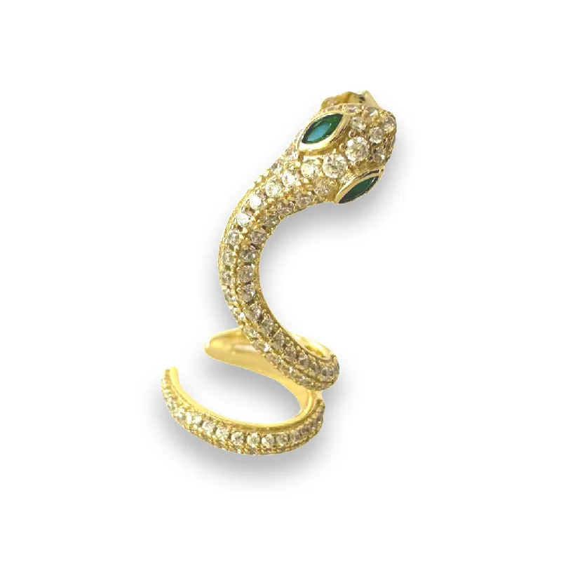 Ladies luxury earrings-Sandy Snake Cuff Stud Earring