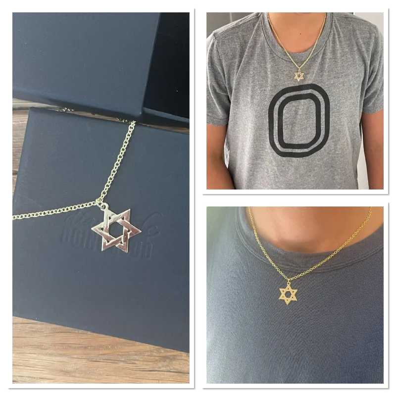 Ladies gemstone necklace-The Zac - Men’s Star of David