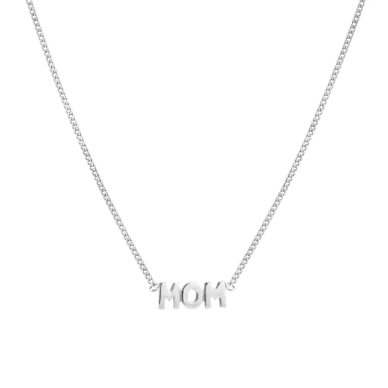 Ladies zodiac necklace-Mom Silver Necklace