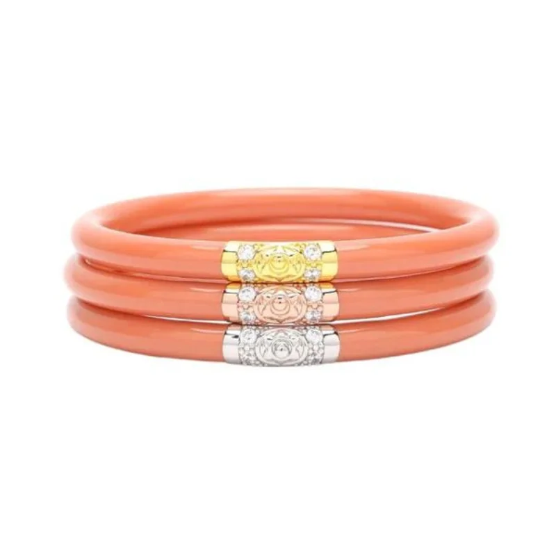 Ladies magnetic bracelet-BuDhaGirl | Set of Three | Three Kings All Weather Bangles in Thai Tea