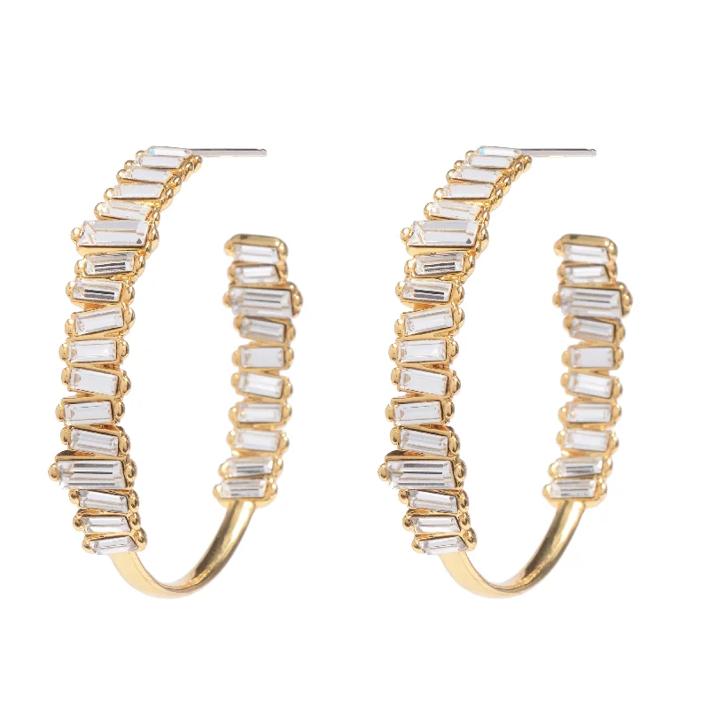 Ladies gold earrings-Serena Hoops in Gold