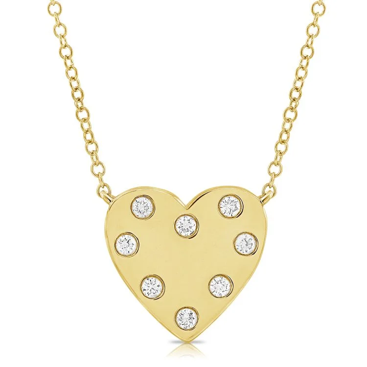 Ladies chunky necklace-Inlay Small Heart Necklace