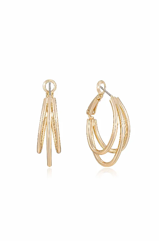 Ladies gold stud earrings-Helena Hoop Earrings