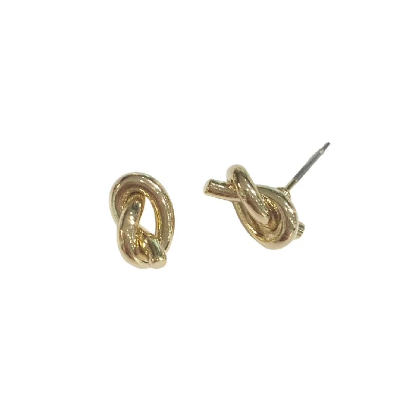 Ladies sparkly earrings-Deandra Knot Studs