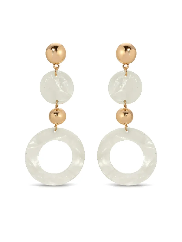 Ladies luxury diamond earrings-Soft Focus Resin Circle Drop Earrings