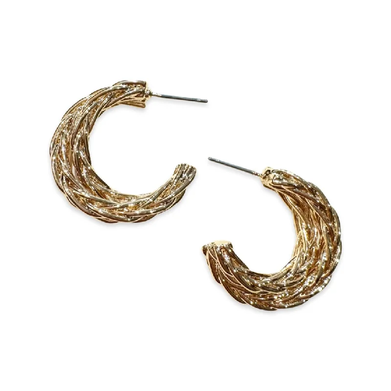 Ladies luxury earrings-Krista Braided Wire Hoop Earrings