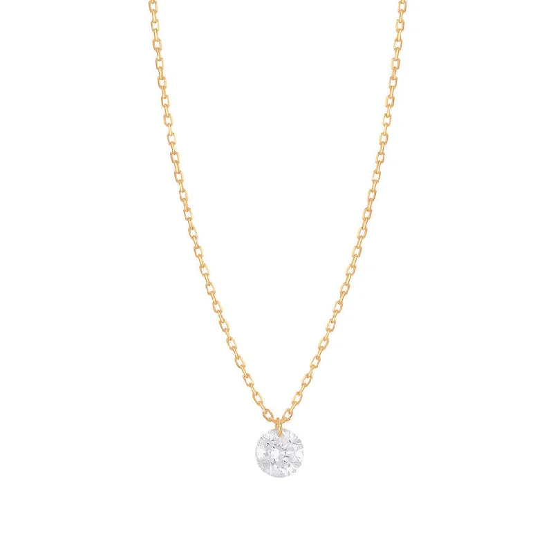 Ladies adjustable necklace-Danaé 18K Gold Necklace w. Diamond, 0.23 ct