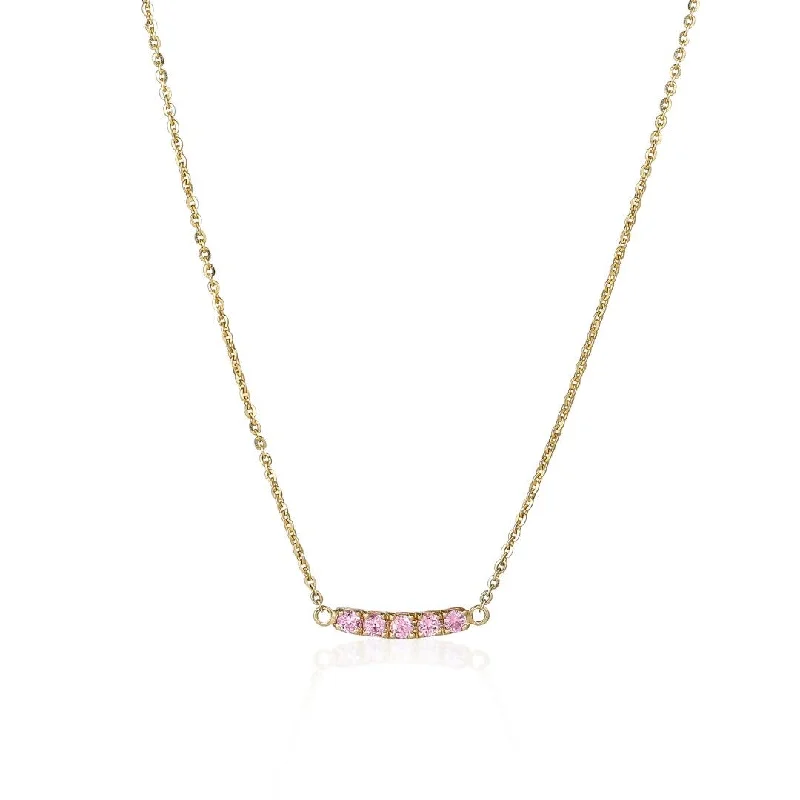 Ladies diamond necklace-Lene 18K Gold Necklace w. Sapphires