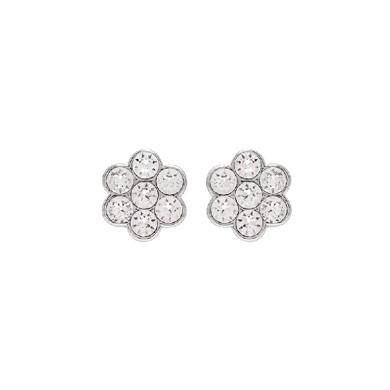 Ladies silver hoop earrings-Baby Libby Studs in Rhodium