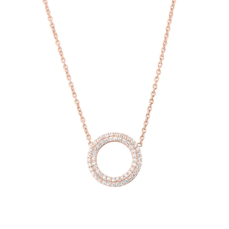 Ladies gold chain necklace-Matiné 18K Rosegold Necklace w. 62 Diamonds