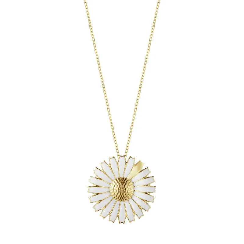 Ladies rose gold necklace-Daisy Gold Plated Necklace