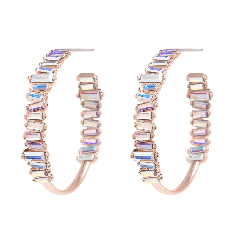 Ladies hoop earrings for women-Serena Hoops in Rose Gold Unicorn