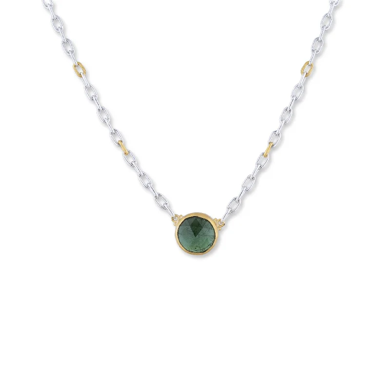 Ladies sapphire pendant necklace-Lika Behar Green Tourmaline "KATYA" Necklace