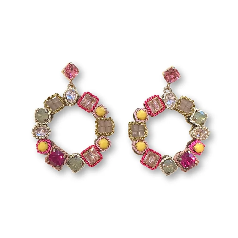 Ladies colorful earrings-Paige Circle Statement Earrings