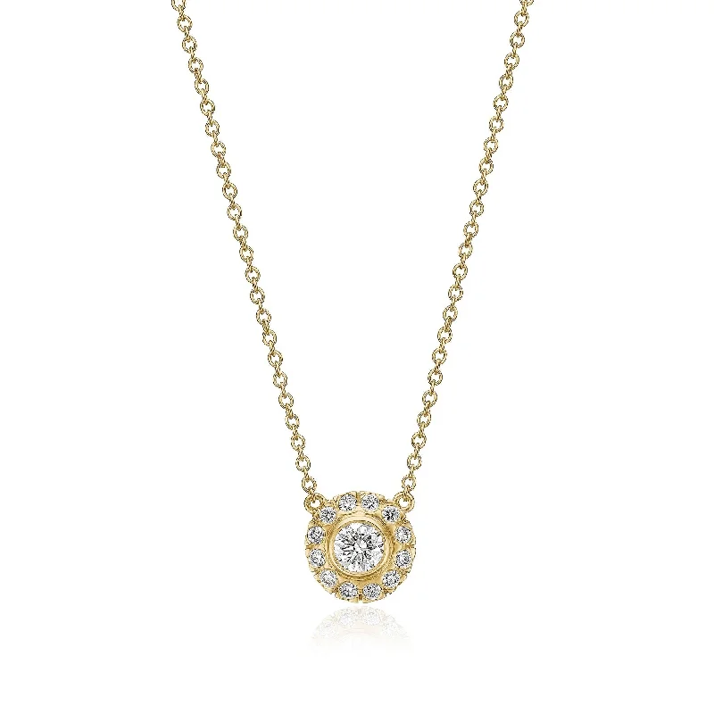 Ladies diamond necklace-Harmony Medium 18K Gold Necklace w. Diamonds