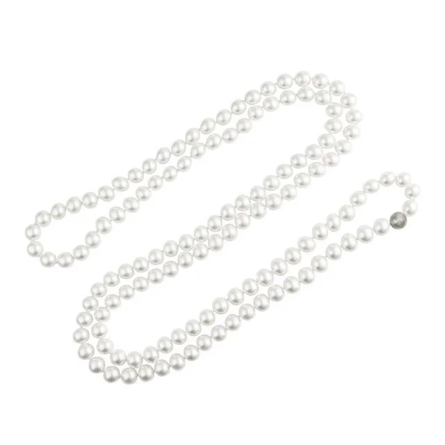 Ladies men’s and women’s matching necklace-Wrapped Necklace w. White Shell Pearls