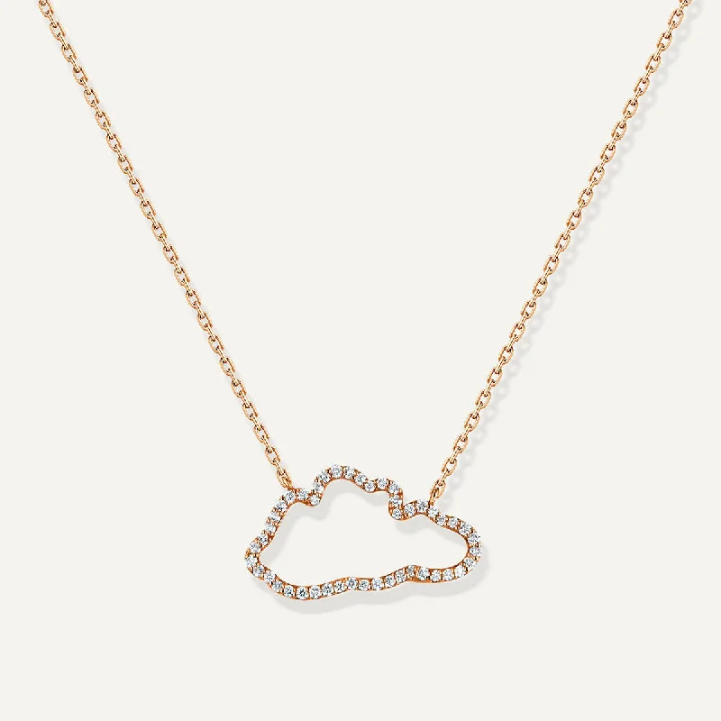 Ladies wedding day necklace-Allusia Love Accented 18K Rosegold Necklace w. Diamonds