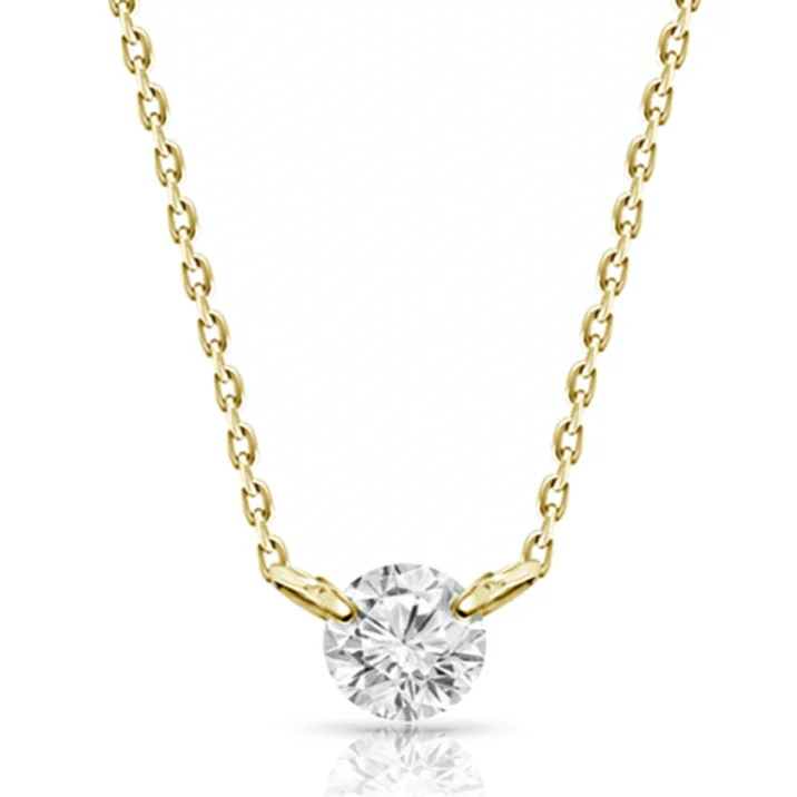 Ladies gemstone necklace-0.75ct Floating Diamond Solitaire Necklace