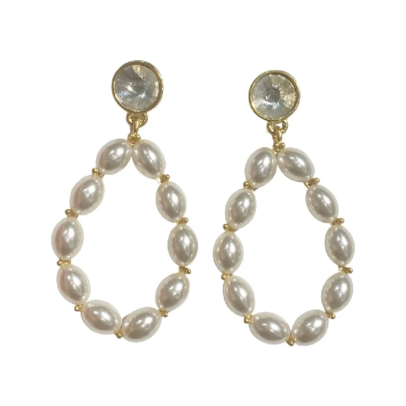 Ladies designer earrings-Pearlea Teardrop Earrings