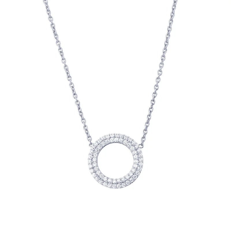 Ladies heart-shaped pendant necklace-Matiné 18K Whitegold Necklace w. 62 Diamonds