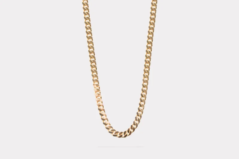 Ladies vintage diamond necklace-IX Chunky Curb 14K Gold Necklace