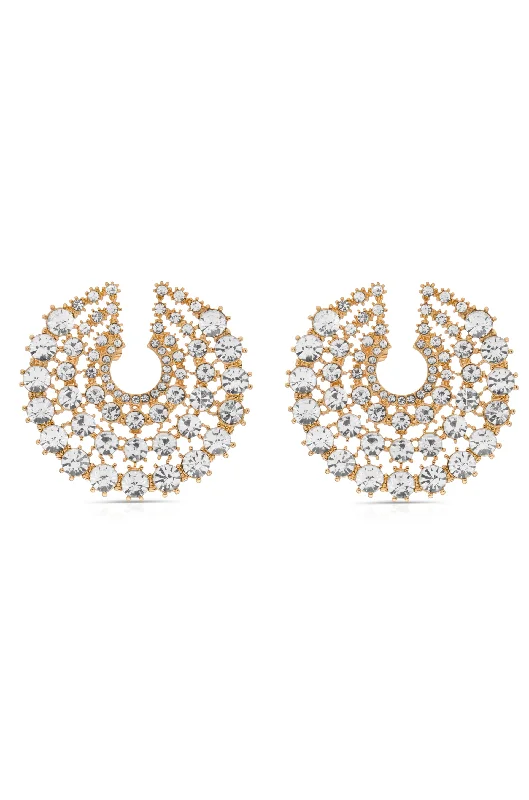 Ladies sleek earrings-Crystal Party Earrings