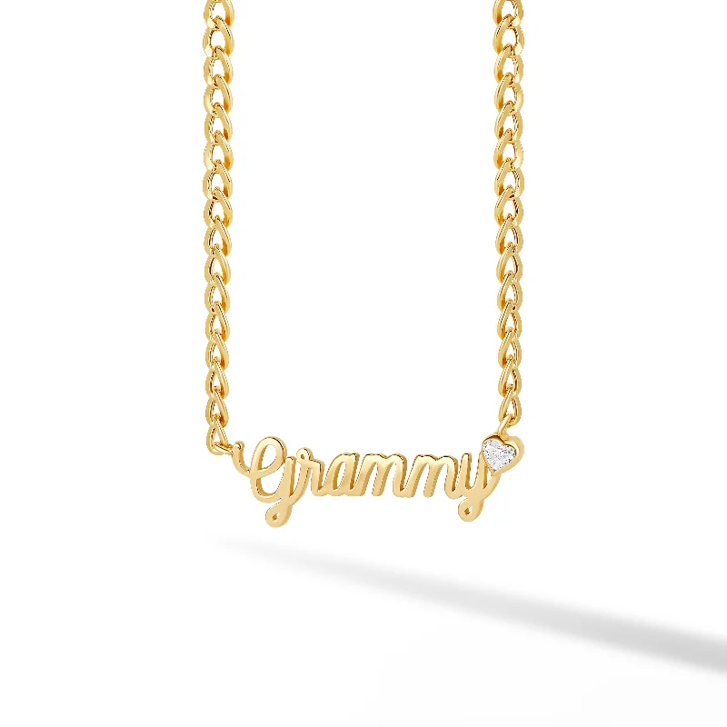 Ladies multi-strand necklace-Solid Name + Fancy Shape Cuban Link Necklace