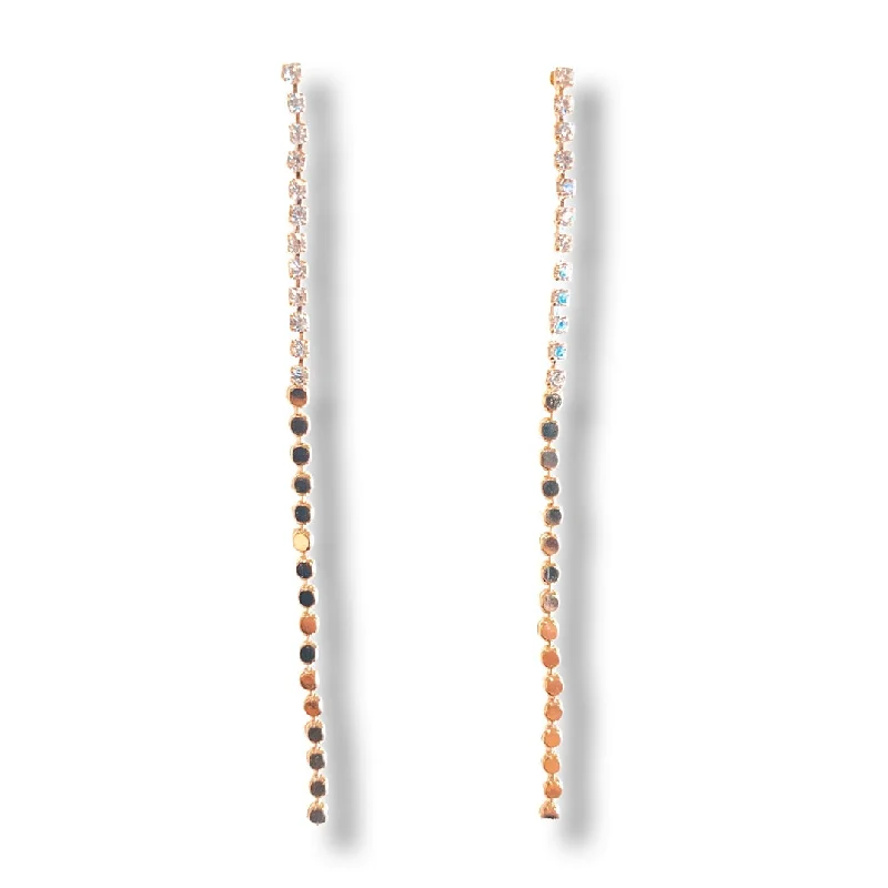 Ladies pearl drop earrings-Krista Sparkle Strand Drop Earrings