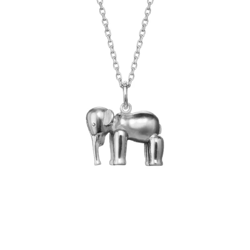 Ladies butterfly necklace-Elephant Silver Necklace