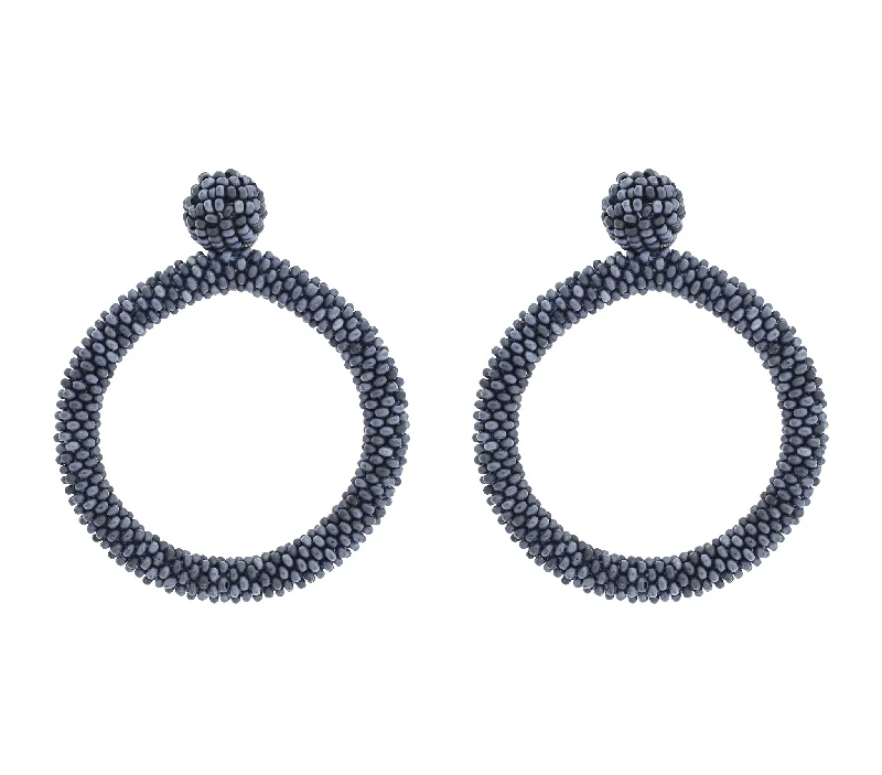 Ladies chandelier earrings-<br>The Roll-On® Hoop <br> Midnight Blue