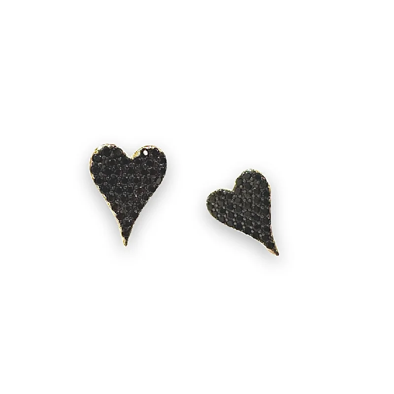 Ladies sapphire earrings-Amore Large Pointed Heart Studs