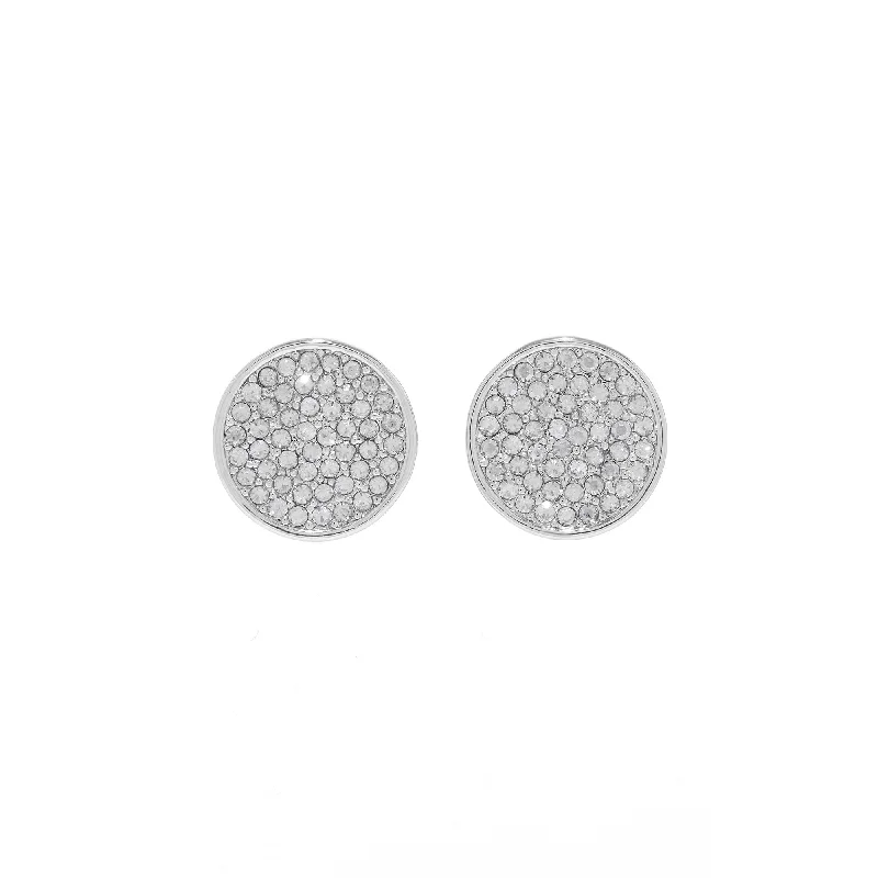 Ladies hoop earrings-Aviv Studs in Rhodium