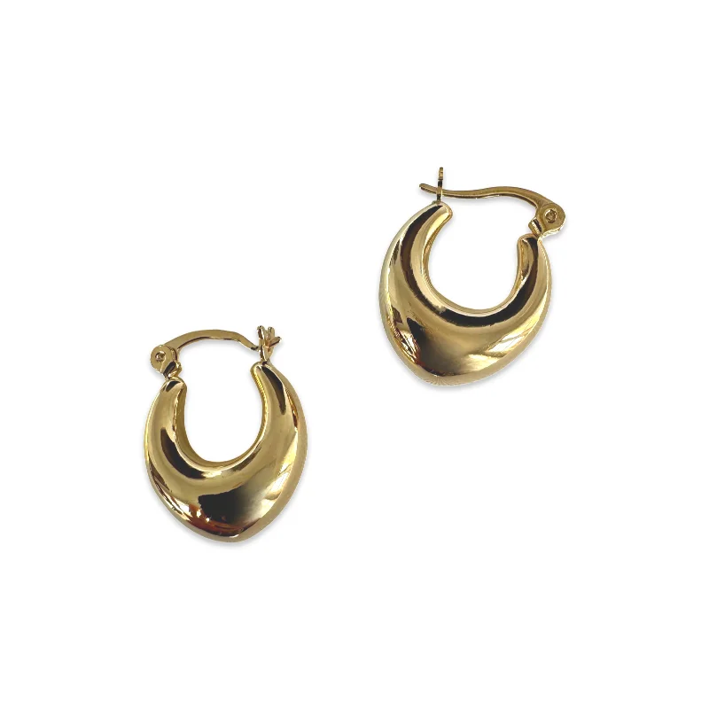 Ladies luxury earrings-Goldie Gold Filled Mini Oval Clasp Hoops