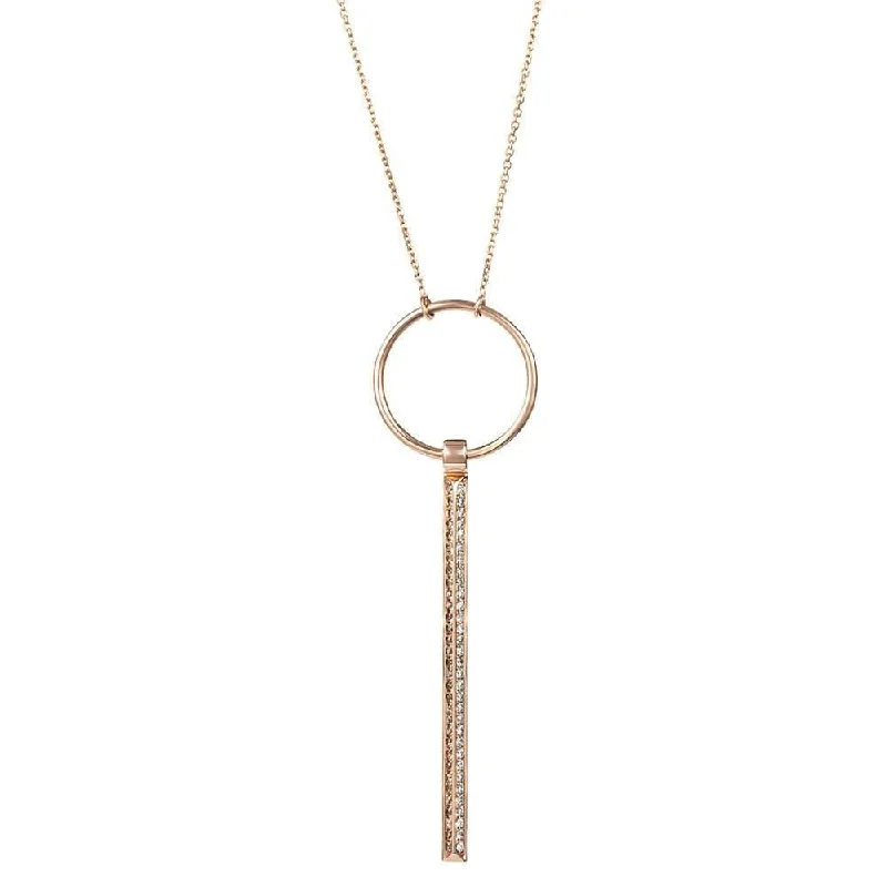 Ladies gold necklace-ICON FINE Drop 18K Rosegold Necklace w. Diamond