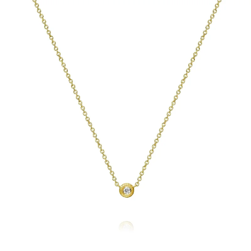 Ladies zodiac necklace-Glory 18K Gold Necklace w. Diamond